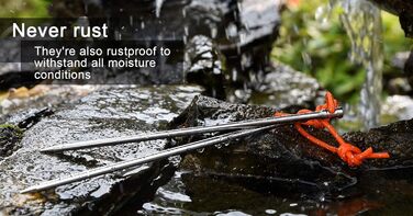 Титанові кілочки для намету довжиною 20 см Цвяхи для намету Кемпінгові намети Ставки для походів на відкритому повітрі Важкі кілочки для подовження з мотузкою 8 шт. /лот Ti4006P (8 шт. )