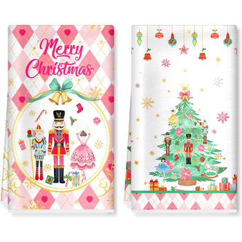 Набір з 2 різдвяних кухонних рушників 60 x 40 см Лускунчик Arquiel