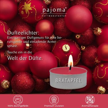 Ароматичні чайні свічки Pajoma 90, 3x30 шт. , ароматичні свічки, багато ароматів на вибір, висота 1,5 см, діаметр 3,5 см (печене яблуко, 30 шт.)