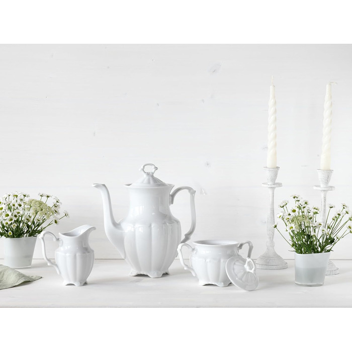 Порцеляна, білий (білий, 34 x 28,3 x 25,5 см, кавовий сервіз 3 шт. и), 30 шт.