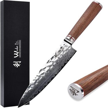 Ніж кухарський 20 см, дамаська сталь Wakoli