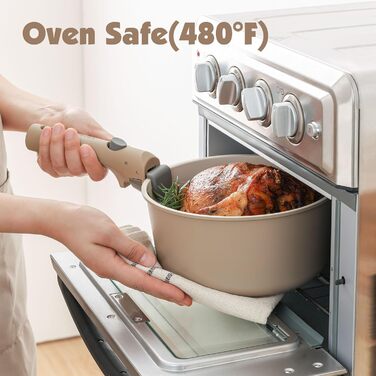 Набір кухонного посуду, 17 предметів, бежевий Sensarte