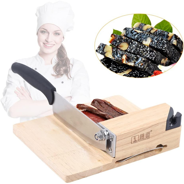 Пристрій для нарізання ковбас з дерев'яною основою Kitchendao