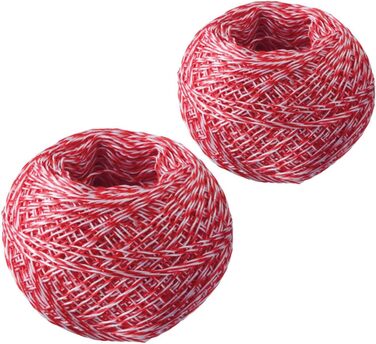 Нитка кухонна 60 м для ковбасок, набір 2 предмети, біло-червона Westmark