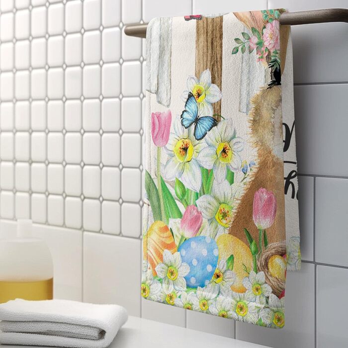 Різдвяні кухонні рушники Kwlegh, рушник для рук, різдвяна ялинка, цукерка-тростина, сніжинка, рушник для пальців, набір з 2 шт. , милий чоловічий банний рушник, високопоглинаючі рушники, 36 x (великодній)