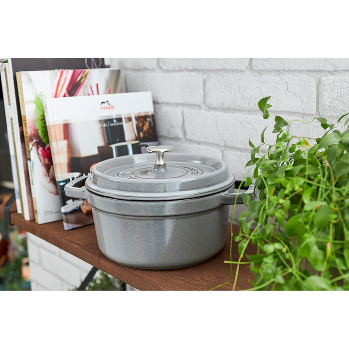 Кокот круглый 24 см, серый графит Staub