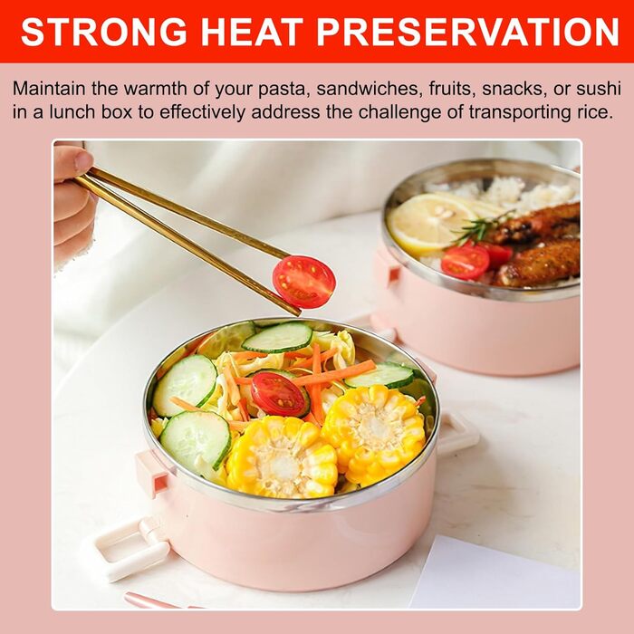 Термоконтейнер для харчових продуктів, 700 мл рожевий Otufan