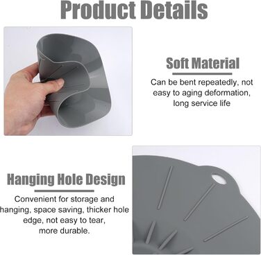 Набор силиконовых крышек 5 шт серый Aether Aurora