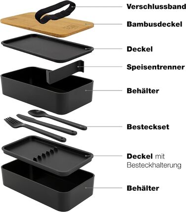 Ланч-бокс подвійний, чорний ToGo Moritz & Moritz