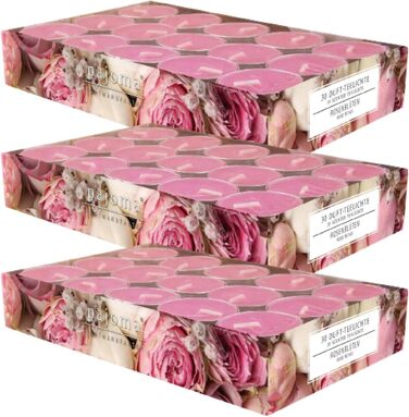 Ароматичних чайних свічок 3x30 шт. ароматичні свічки багато ароматів на вибір висота 1,5 см, Ø 3,5 см (квітка троянди, 3 x 30 шт. у упаковці), 90