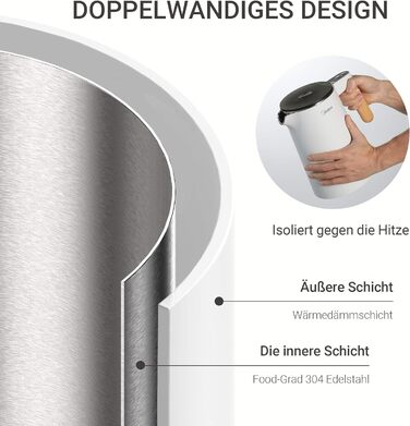 Чайник с настройкой температуры 1,5 литра, 2200 Вт белый Midea