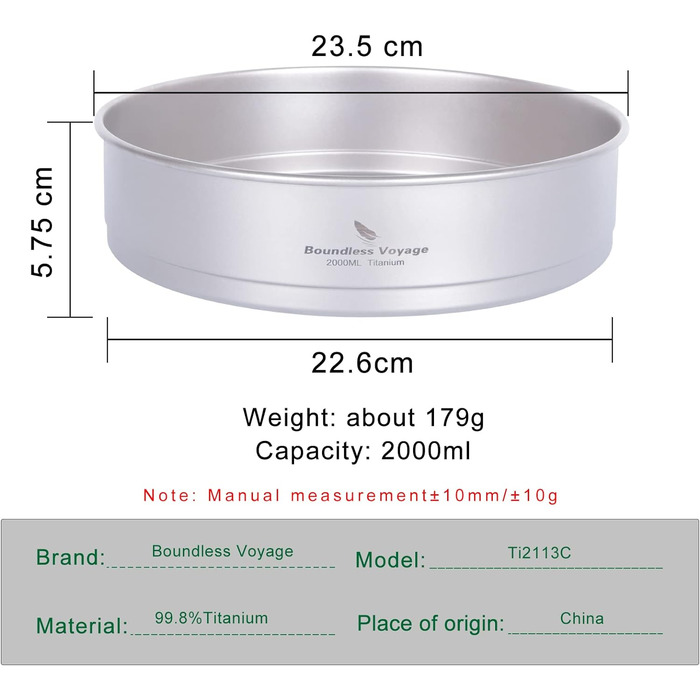 Титановая пароварка Суповая кастрюля Набор 4,5 л и 2 л На открытом воздухе Посуда для кемпинга Легкий пикник Пешие прогулки Подвесной горшок Портативный дорожный бытовая кухонная утварь Набор для приготовления пищи Горячий горшок для 3-5 человек (Ti2113C-
