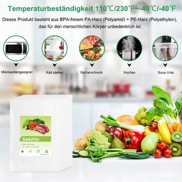 Вакуумні пакети 100 пакетів 15 x 20 см Gokilife