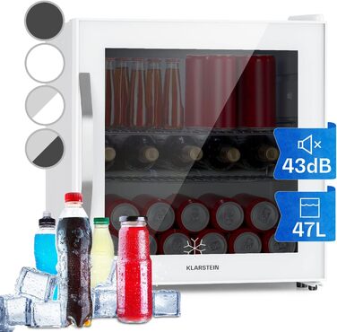 Міні-холодильник зі скляними дверцятами 47 л білий Klarstein