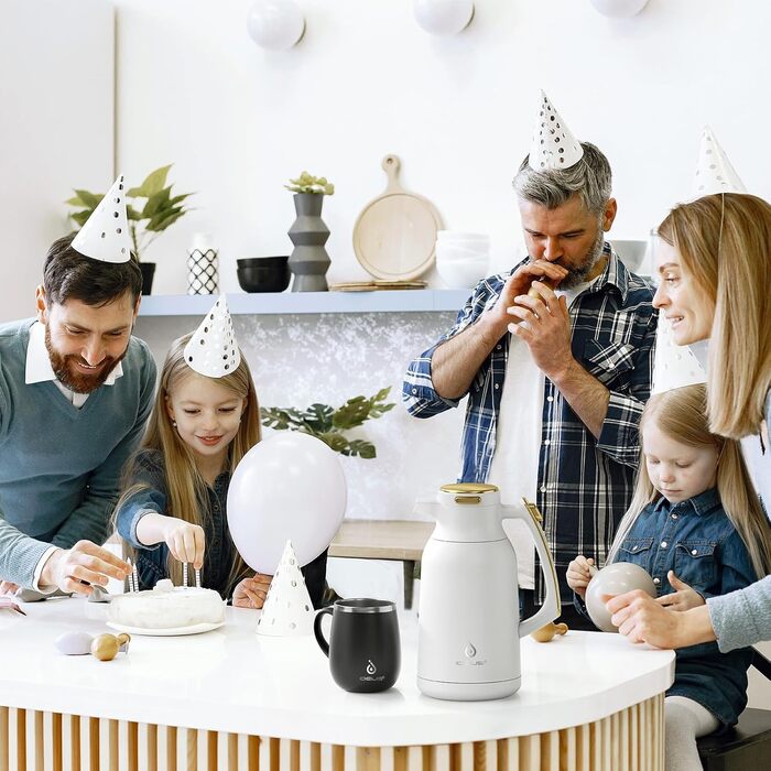 Термос-кавник 2 л, білий/золотистий Ideus