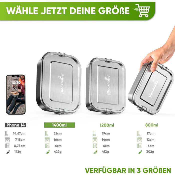 Ланч-бокс металевий 1400 мл Blockhütte