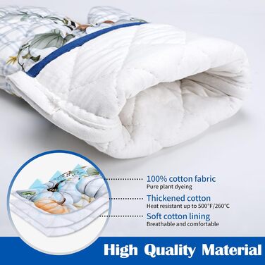 Набір з 2 кухонних рукавичок Arquiel з тримачем для каструлі Gnome Autumn Orange Checked, 100 бавовняні кулінарні рукавички, термостійкі кухонні рукавички для приготування їжі, осінній декор, подарунки для жінок (осінній гарбуз, духовка тримач для каструл