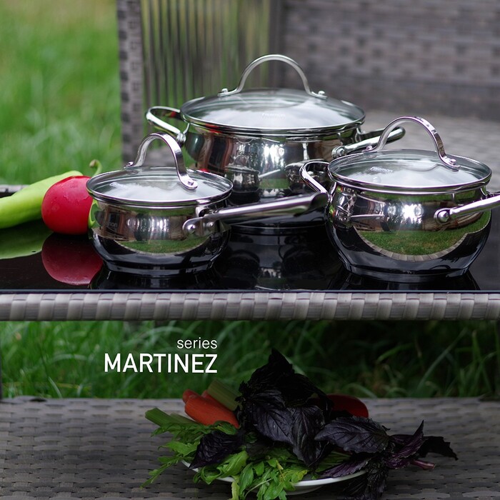 Набір посуду зі скляними кришками 6 предметів MARTINEZ Fissman