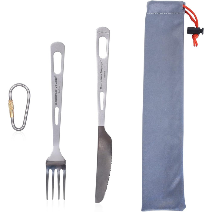 Безмежна подорож Титановий посуд Кемпінговий ніж і виделка Ложка Домашнє використання Набір столових приборів для подорожей для кемпінгу (Ti1558bq)