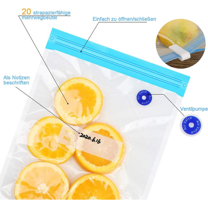 Вакуумные пакеты 20 пакетов 30 x 34 см sinzau