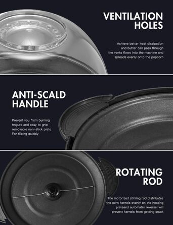 Машина для попкорну 5 л, 800 Вт червоний Yabano