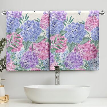 Різдвяні кухонні рушники Kwlegh, рушник для рук, різдвяна ялинка, цукерка-тростина, сніжинка, рушник для пальців, набір з 2 шт. , милий чоловічий банний рушник, високопоглинаючі рушники, 36 x (гортензія-метелик)