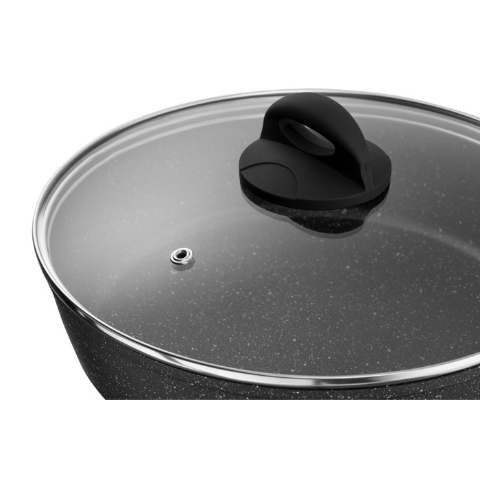ARDESTO Сковорода глибока з кришкою Gemini Gourmet Viareggio, 24см, алюміній, чорний