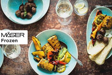 Набір сервірувальних тарілок Mser, керамограніт заморожений зелений, 39,0 x 21,0 x 25,0 сантиметрів бірюзово-зелений