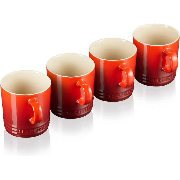 Набір із 4 кухлів 350 мл, вишнево-червоний Le Creuset