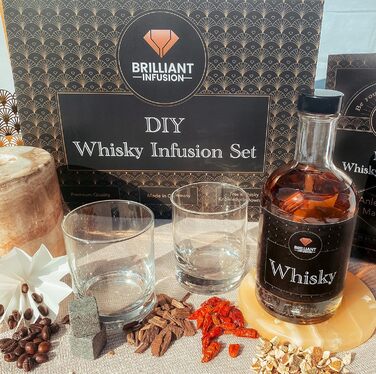 Подарунковий набір для віскі, вкл. аксесуари для дегустації віскі, каміння для віскі та келих для віскі Brilliant Infusion