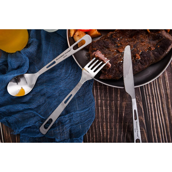 Титанові столові прилади для кемпінгів 3 шт. iBasingo