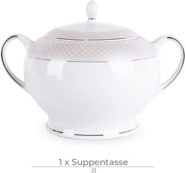 Набор посуды konsimo Combi на 6 персон Набор тарелок SCANIA Modern 18 предметов Столовый сервиз - Сервиз и наборы посуды - Комбинированный сервиз 6 персон - Сервиз для семьи - Посуда белая Столовая посуда (24 предмета)