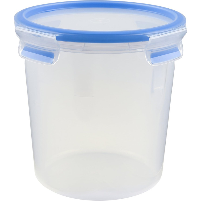 Набір контейнерів для зберігання харчових продуктів EMSA Clip & Close, прямокутні, 5 x 0,8 л, коробки для зберігання, 100 герметичні, придатні для миття в посудомийній машині, морозильної камери та мікрохвильової печі, прозорі, сині, зроблені в Німеччині,