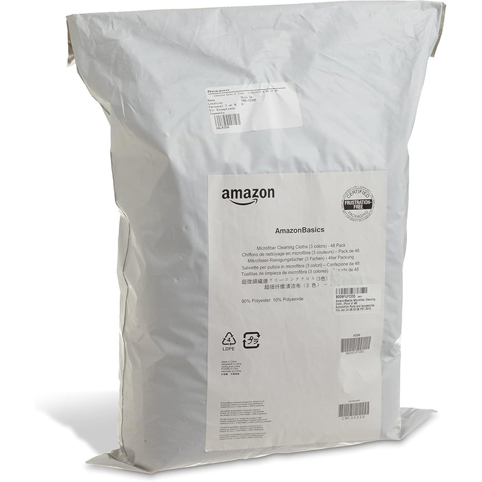 Серветка для прибирання з мікрофібри 48 шт 30,5 x 40,6 см Amazon Basics