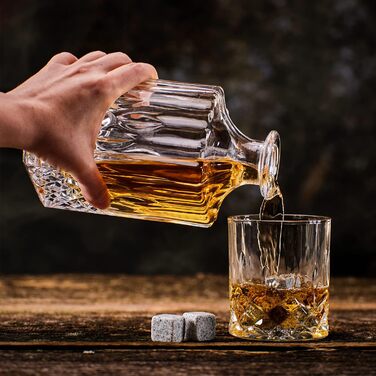 Віскі - Набір келихів для віскі - Набір аксесуарів для віскі - 8 каменів для віскі - Келихи для віскі - Подарунки для чоловіків - Чоловічі подарунки - 2 келихи, щипці та 2 підставки в комплекті. (Подарунковий пакет)