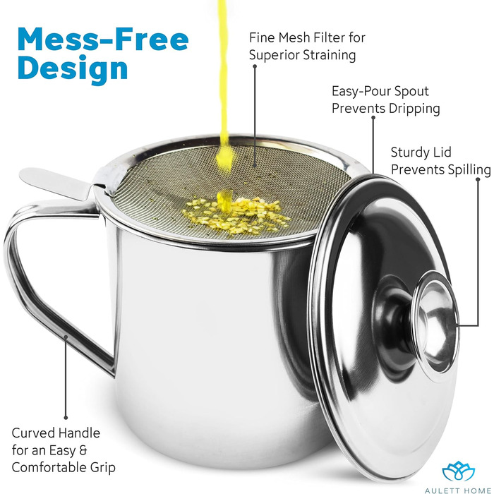 Контейнер для сбора жира 1,2 л, нержавеющая сталь Aulett Home