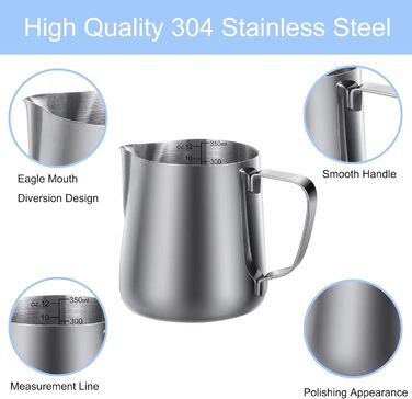 Ковши для молока с ложкой 350 мл Nutabevr