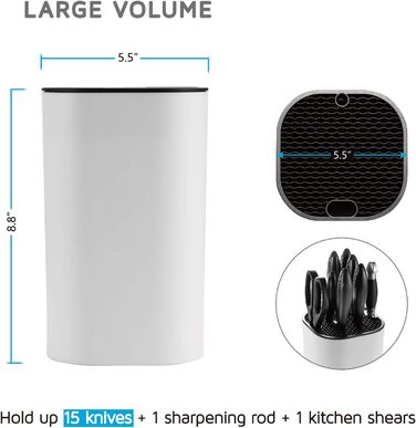 Ножовий блок на 16-18 ножів, білий WELLSTAR