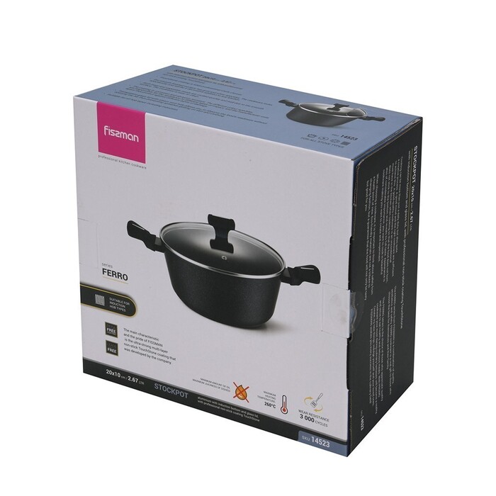 Каструля зі скляною кришкою 20 см 2,67 л FERRO Fissman