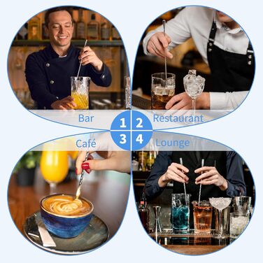 Набір із 4 барних ложок 25 см, нержавіюча сталь KITDAHOM