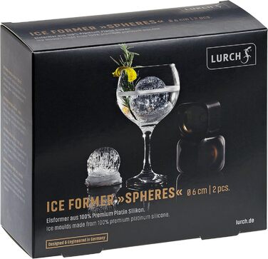 Силіконова льодогенератор Lurch ICE FORMER преміум-класу з кришкою на 20 кубиків льоду розміром 3 см, чорний, кубик 3 см (кулька Ø 6 см)