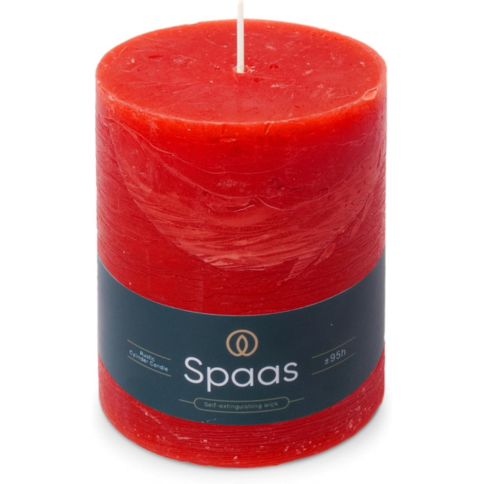 Свічка Spaas Rustical Pillar, 100/130 мм, 95 год, чорна (червона)