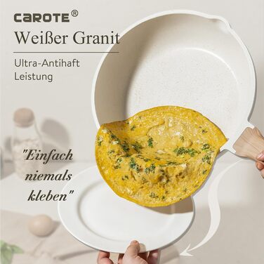 Набір каструль та сковорідок, 14 предметів, білий Carote