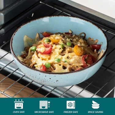 Набір посуду Vancasso на 12 осіб, набір керамічного посуду Navia, комбінований набір з 48 предметів з обідніми тарілками, салатницями, мисками та чашками, вінтажний вигляд, натуральний дизайн