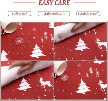 Скатертина JOLLYTOP Різдвяна скатертина водовідштовхувальна скатертина з оленем скатертина для кухні скатертина для кухні, 137 x 179 см, (благородний олень, 179 x 137 см (прямокутна))