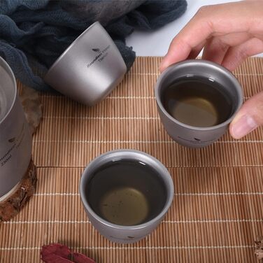 Маленькая титановая чашка для чая с двойными стенками 2 шт. iBasingo