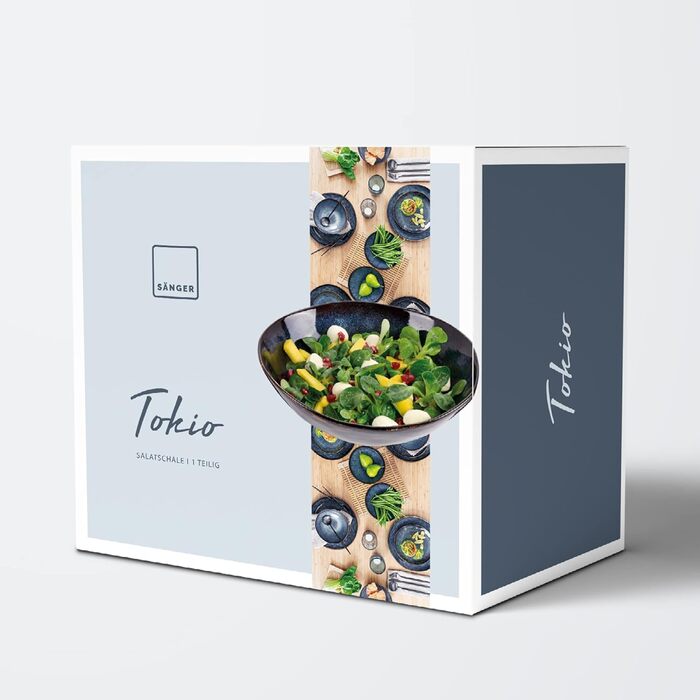 СПІВАЧКА Тарілка для пасти Токіо 4 шт., Тарілка для спагетті 4 персони, Набір посуду з кераміки Макарони, Тарілка з локшиною Можна мити в посудомийній машині, Миска для макаронів ручної роботи, Миска для макаронів синьо-чорна з коричневими вставками 1,2 л