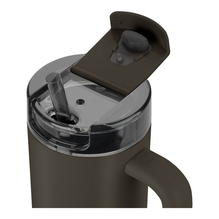 Термокружка 900 мл с трубочкой, нержавеющая сталь, шоколадный цвет Thermo Plus Zwilling