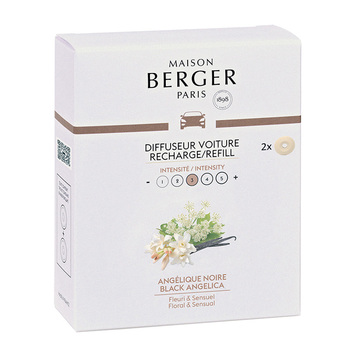 Картридж для диффузора для автомобиля Maison Berger Paris с ароматом BLACK ANGELICA, 2 шт.