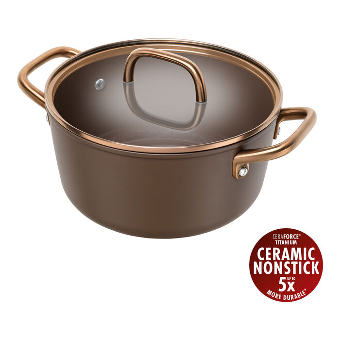 Каструля зі скляною кришкою 24 см, коричнева Milano Zwilling